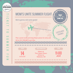 Mom's Unite Summer Flight - LeClare Farms @ The Open Door Coffeehouse